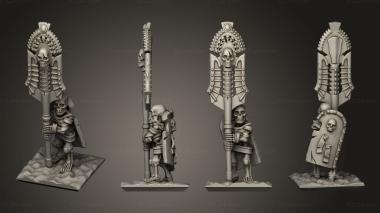 Military figurines Skeletons Spear Banner 01 3d model
