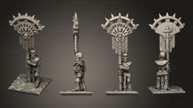 Military figurines Skeletons Spear Banner 02 3d model