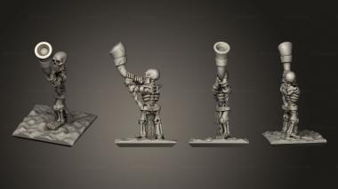 Military figurines Skeletons Spear Musician 02 3d model