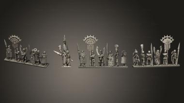 Military figurines Skeletons Spear Stripe Lider 02 3d model