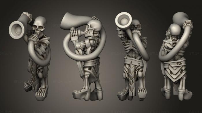 Military figurines (Skeletons Sword  Musician 01, STKW_12635) 3D models for cnc