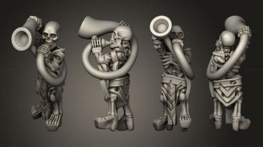 Military figurines Skeletons Sword  Musician 01 3d model