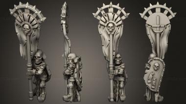 Military figurines Skeletons Sword Banner 01 3d model