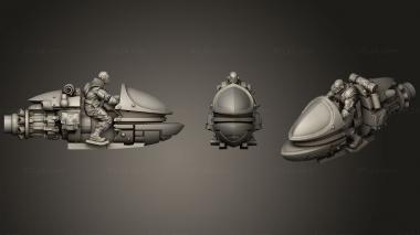 Military figurines jetbike 3 3d model