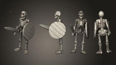 Military figurines Skelly Sword Shield 01 3d model