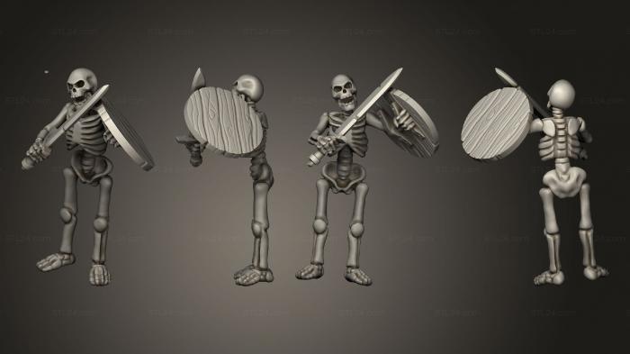 Military figurines (Skelly Sword Shield 02, STKW_12705) 3D models for cnc