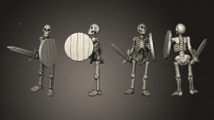 Military figurines (Skelly Sword Shield 03, STKW_12706) 3D models for cnc