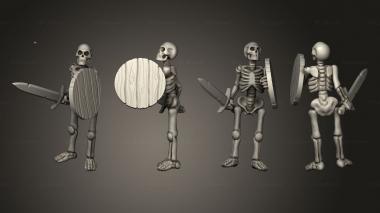 Military figurines Skelly Sword Shield 03 3d model