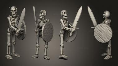 Military figurines Skelly Sword Shield 04 3d model