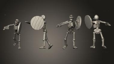 Military figurines Skelly Sword Shield 06 3d model