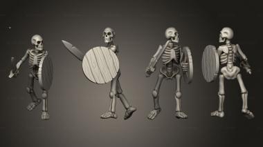 Military figurines Skelly Sword Shield 08 3d model