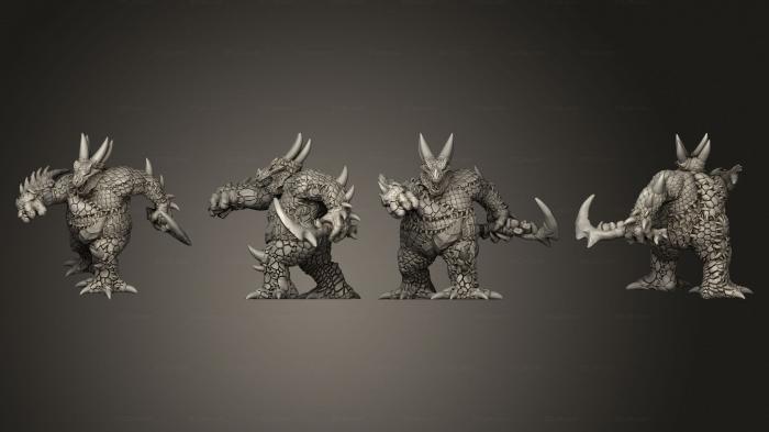 Military figurines (Skin Stitch Dragon Attacking Large, STKW_12720) 3D models for cnc