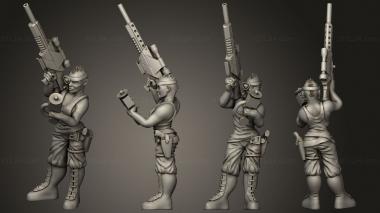 Military figurines Sniper Female A 3d model