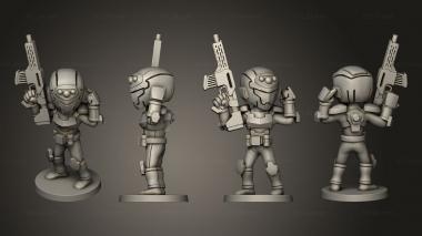 Military figurines Sol Force Marines Squad files 3d model