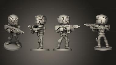 Military figurines Sol Force Marines Squad 3d model