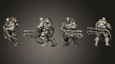 Military figurines Spacenam Heavy Flamethrower Team 3d model