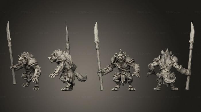 Military figurines (Spear Gnoll, STKW_13036) 3D models for cnc