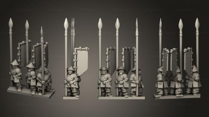 Military figurines (Spearmen backstrip 1, STKW_13053) 3D models for cnc