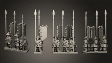 Military figurines Spearmen backstrip 1 3d model