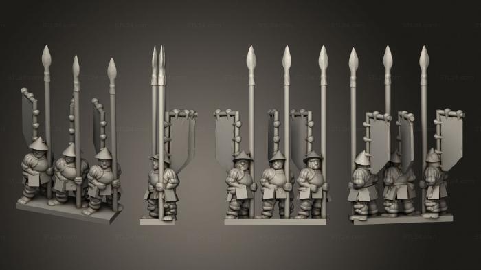 Military figurines (Spearmen backstrip 2, STKW_13054) 3D models for cnc