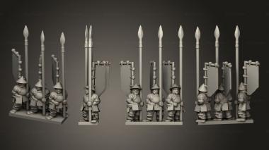 Military figurines Spearmen backstrip 2 3d model