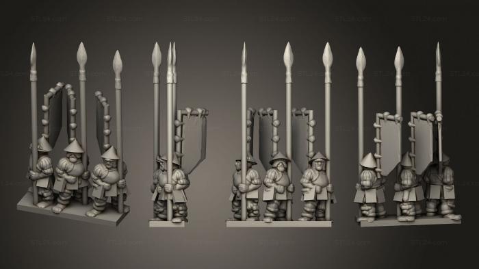 Military figurines (Spearmen backstrip 4, STKW_13056) 3D models for cnc