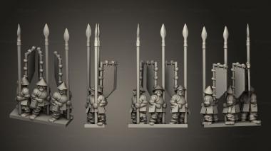 Military figurines Spearmen backstrip 4 3d model