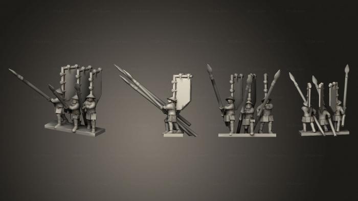 Military figurines (Spearmen Frontstrip 001, STKW_13057) 3D models for cnc