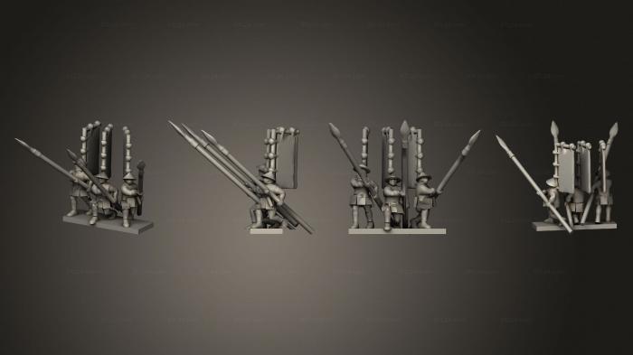 Military figurines (Spearmen Frontstrip 002, STKW_13058) 3D models for cnc