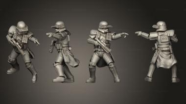 Military figurines Squad Leader 3d model