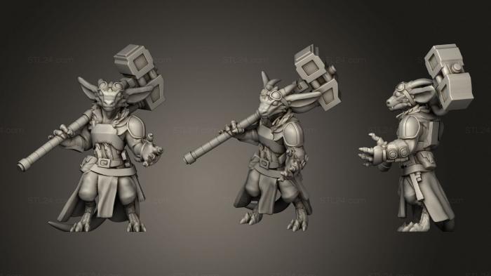 Military figurines (Kobold Battlesmith Miniature, STKW_1325) 3D models for cnc