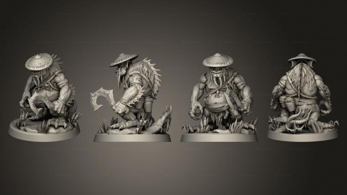 Military figurines (Swamp Troll B Base Round Awashed 001, STKW_13340) 3D models for cnc