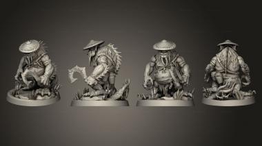 Military figurines Swamp Troll B Base Round Awashed 001 3d model