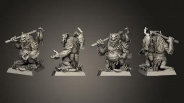 Military figurines Swamp Troll B Base Round Awashed 002 3d model