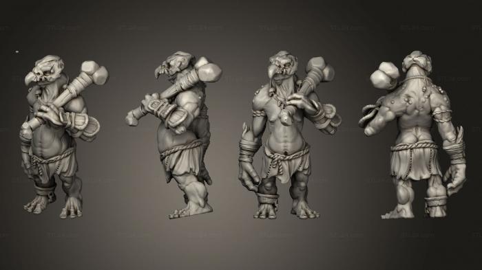 Military figurines (Swamp Troll Bone Club Griffin Helmet, STKW_13342) 3D models for cnc