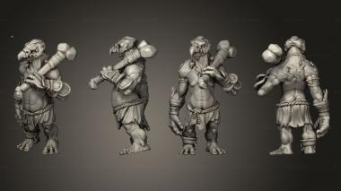 Military figurines Swamp Troll Bone Club Griffin Helmet 3d model
