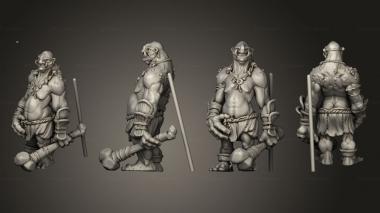 Military figurines Swamp Troll Neutral Bone Club 3d model