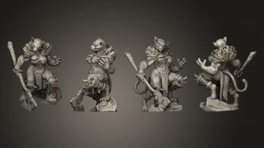 Military figurines Tabaxi 05 Barbarian Female 3d model