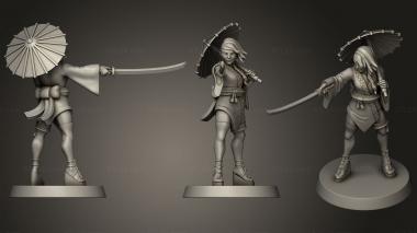 Military figurines Kunoichi Blood Orange Miniatures Bonus Mini 3d model
