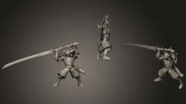 Military figurines Kuroda 40 Nodachi wielding Samurai 41 3d model