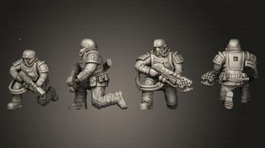 Military figurines Tempestus Scion Gunner Troopers  06 3d model