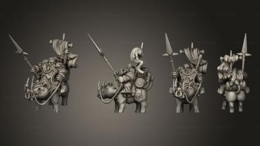 Military figurines Throwback Dwarven Rider A Spear 3d model
