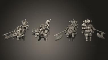 Military figurines Throwback Dwarven Rider B Axe 3d model