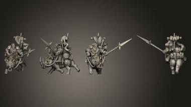 Military figurines Throwback Dwarven Rider C Spear 3d model