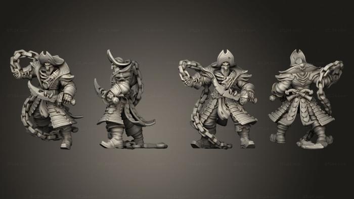 Military figurines (Throwback Undead Pirate Captain A, STKW_13737) 3D models for cnc