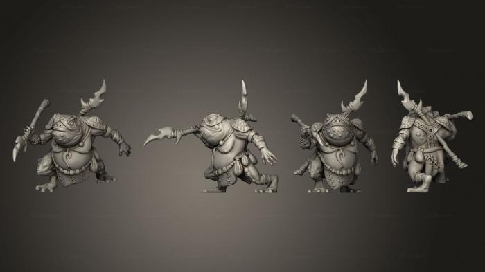 Military figurines (Toad Folk Spear, STKW_13825) 3D models for cnc