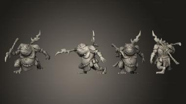 Military figurines Toad Folk Spear 3d model