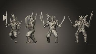 Military figurines Tribe Champion Angry 3d model