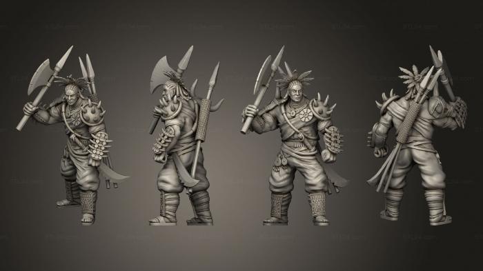 Military figurines (Tribe Champion, STKW_13866) 3D models for cnc