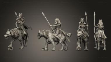 Military figurines Tribe Princess Rider Hyena Mount 3d model